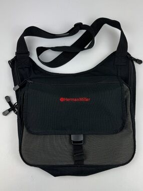 Herman Miller Small Crossbody Shoulder Messenger Bag Black *Read